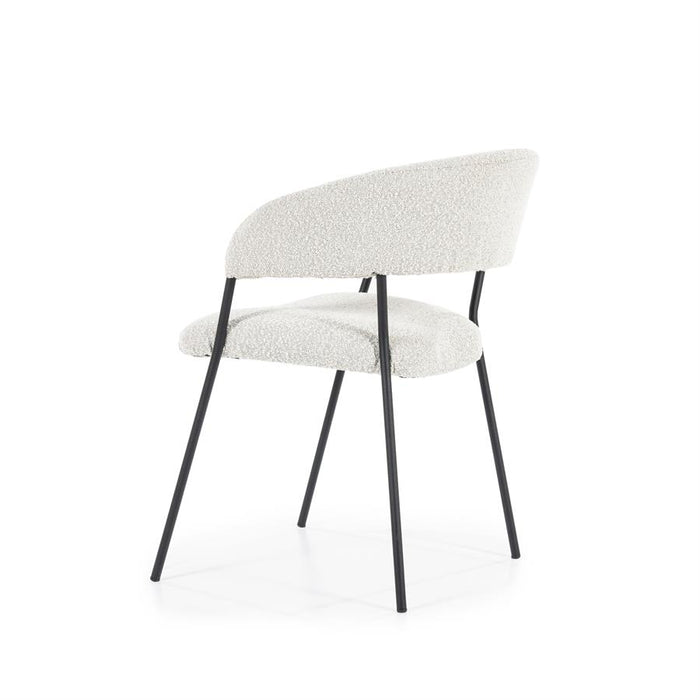 Eetkamerstoel Luka | Beige Polyester | Met Armleuning