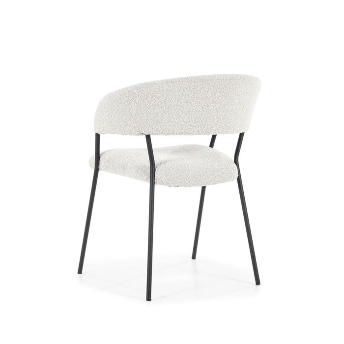 Eetkamerstoel Luka | Beige Polyester | Met Armleuning