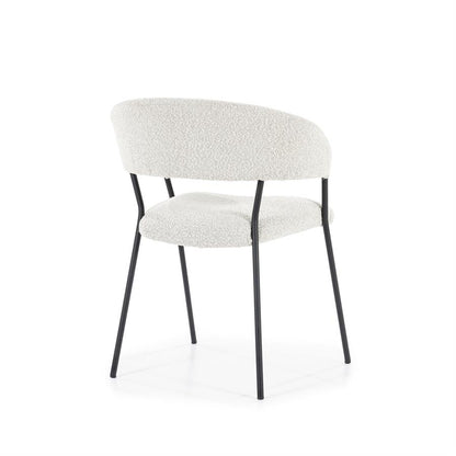 Eetkamerstoel Luka | Beige Polyester | Met Armleuning