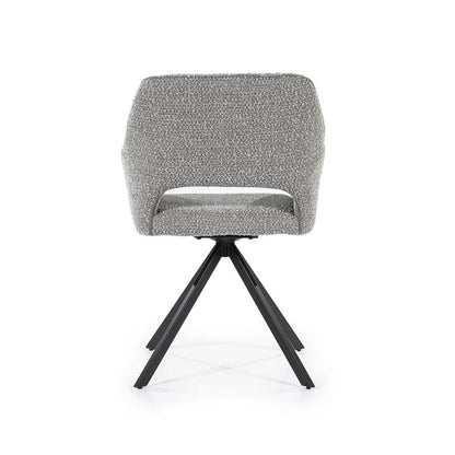 Eetkamerstoel Fabio | Grijs Stof | Met Armleuning
