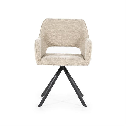 Eetkamerstoel Fabio | Zand Stof | Met Armleuning