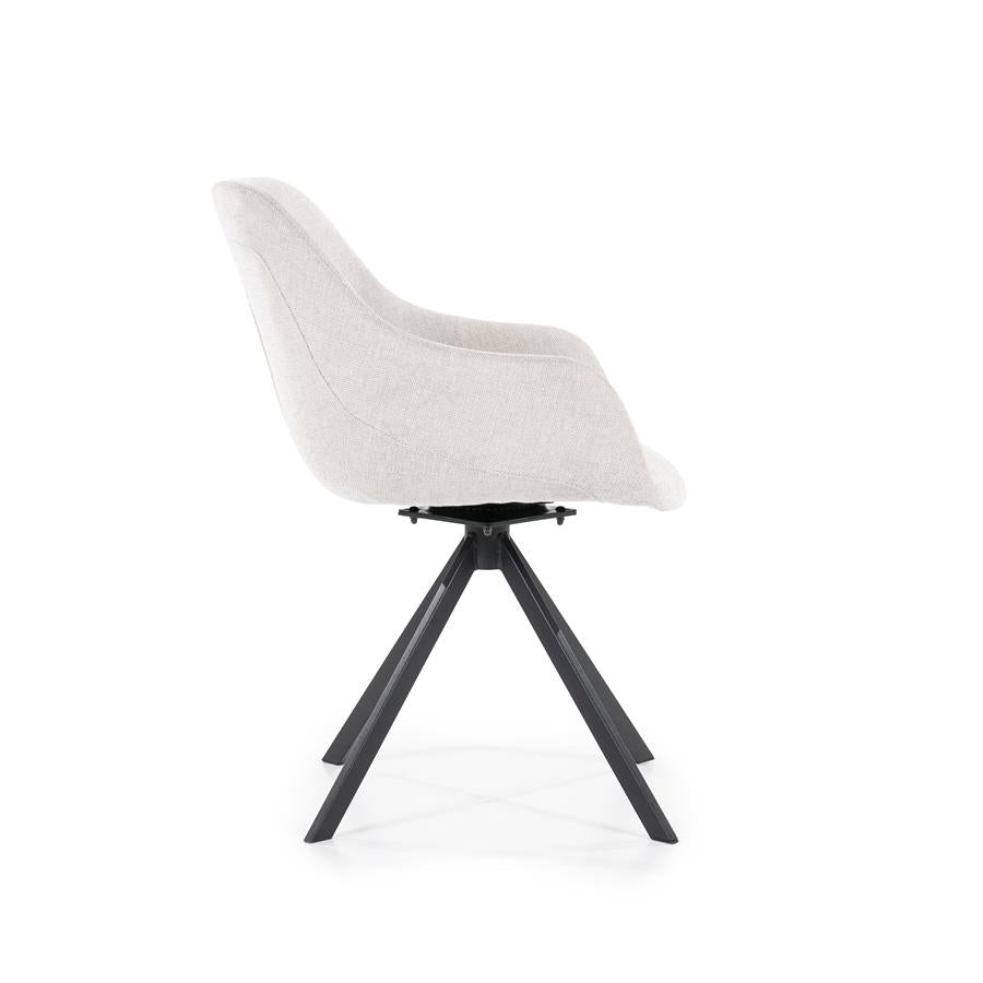 Eetkamerstoel Mamé | Beige Stof | Met Armleuning