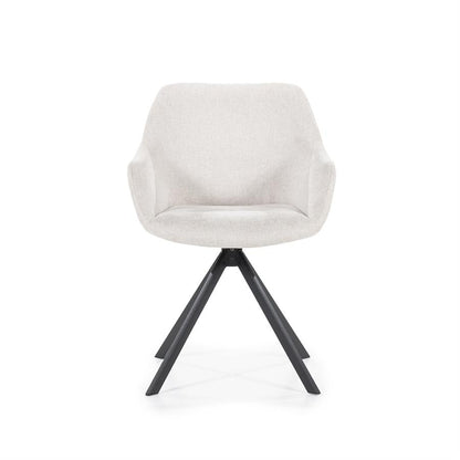 Eetkamerstoel Mamé | Beige Stof | Met Armleuning