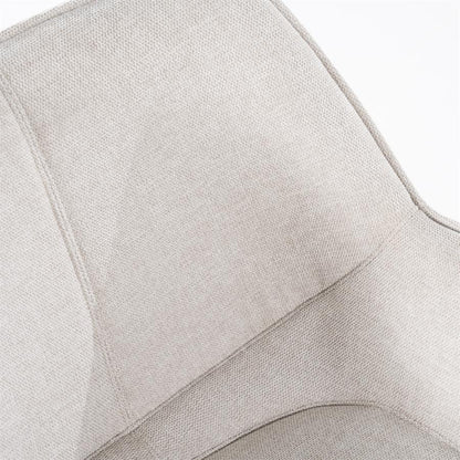 Eetkamerstoel Sandy | Beige Stof | Met Armleuning