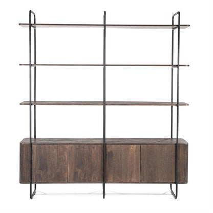 Kast James | Bruin Mangohout | Open Vakken | 210 cm