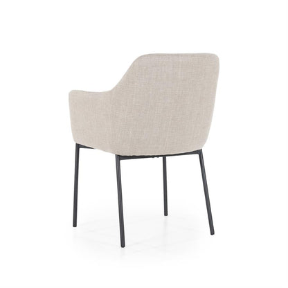 Eetkamerstoel Paul | Taupe Polyester | Met Armleuning