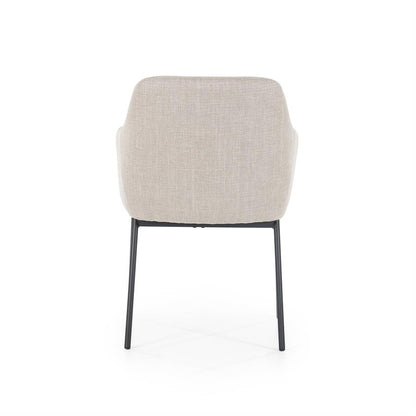 Eetkamerstoel Paul | Taupe Polyester | Met Armleuning