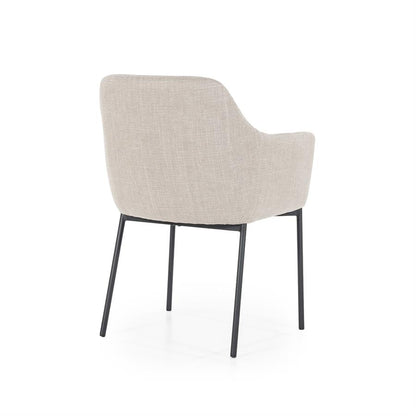 Eetkamerstoel Paul | Taupe Polyester | Met Armleuning