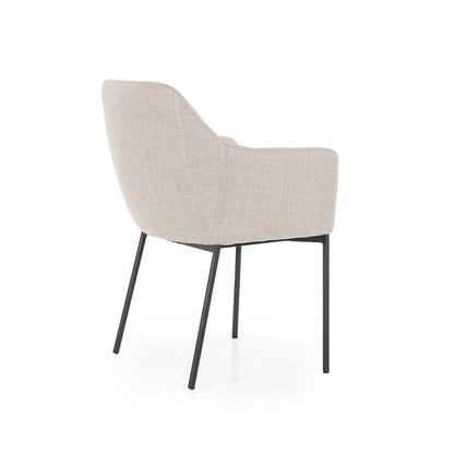 Eetkamerstoel Paul | Taupe Polyester | Met Armleuning