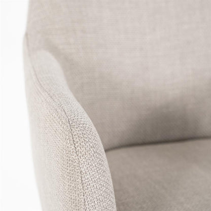 Eetkamerstoel Paul | Taupe Polyester | Met Armleuning