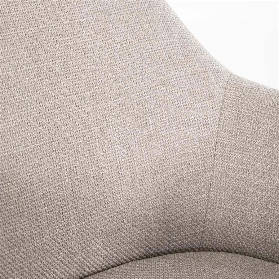 Eetkamerstoel Paul | Taupe Polyester | Met Armleuning