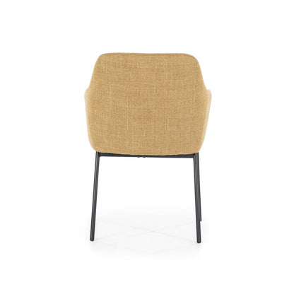 Eetkamerstoel Paul | Geel Polyester | Met Armleuning