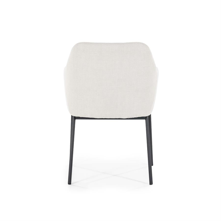 Eetkamerstoel Paul | Beige Polyester | Met Armleuning