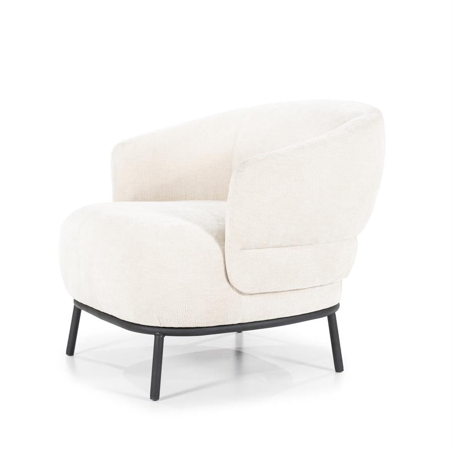 Fauteuil David | Beige Polyester | Met Armleuning