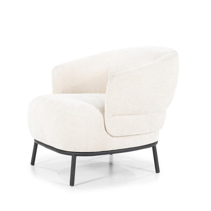 Fauteuil David | Beige Polyester | Met Armleuning