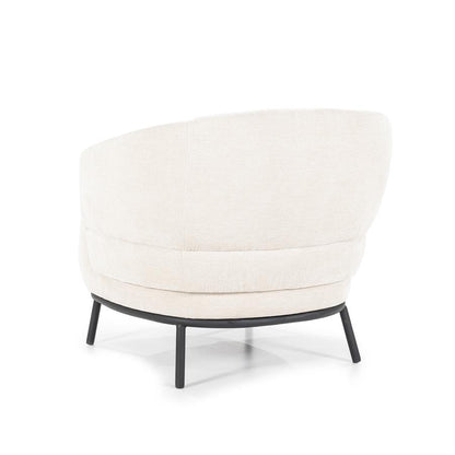 Fauteuil David | Beige Polyester | Met Armleuning