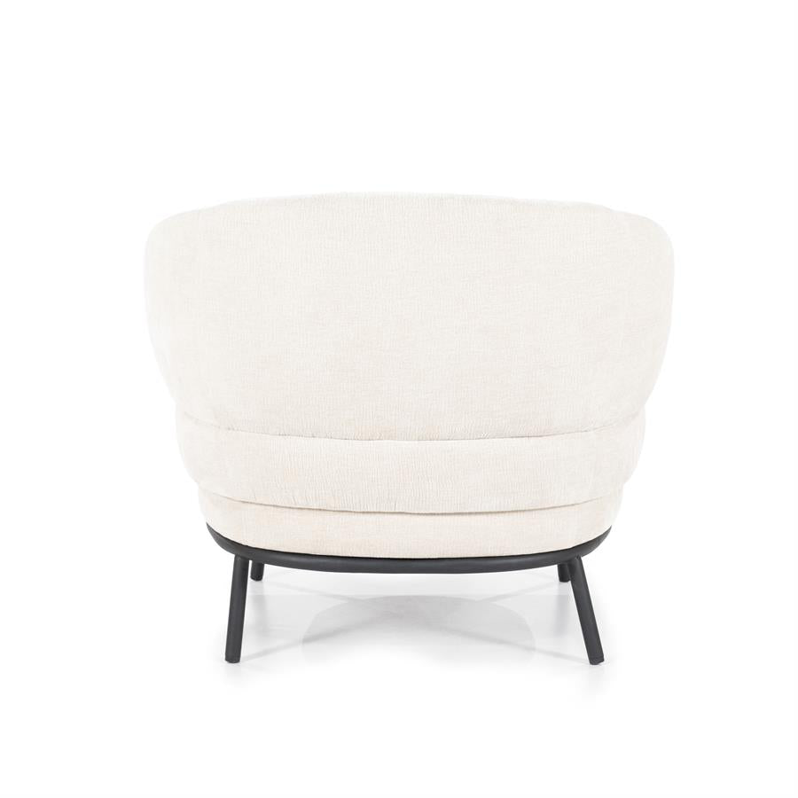 Fauteuil David | Beige Polyester | Met Armleuning