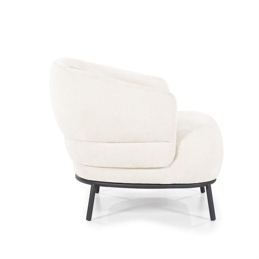 Fauteuil David | Beige Polyester | Met Armleuning