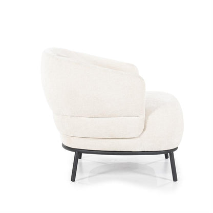 Fauteuil David | Beige Polyester | Met Armleuning