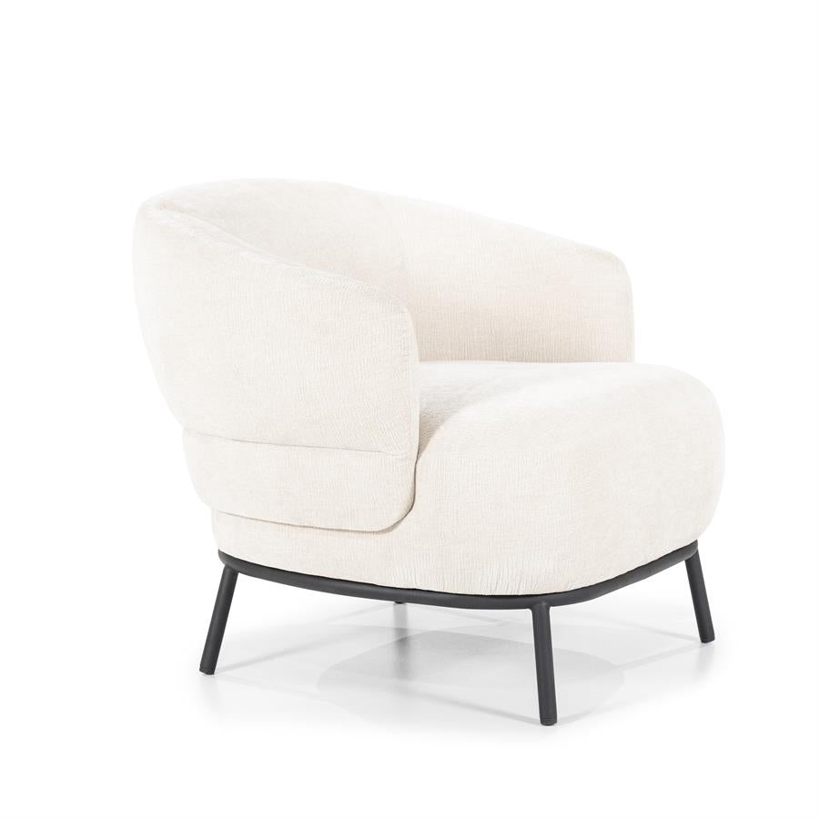 Fauteuil David | Beige Polyester | Met Armleuning