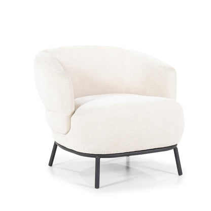 Fauteuil David | Beige Polyester | Met Armleuning