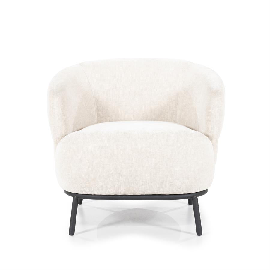 Fauteuil David | Beige Polyester | Met Armleuning