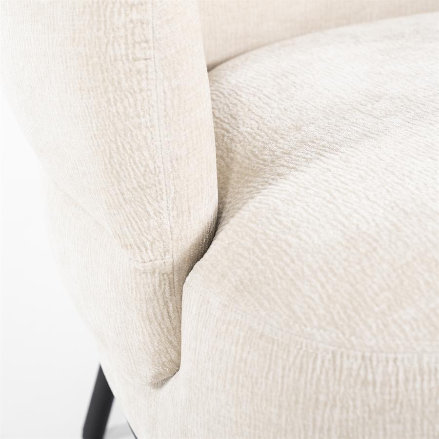 Fauteuil David | Beige Polyester | Met Armleuning