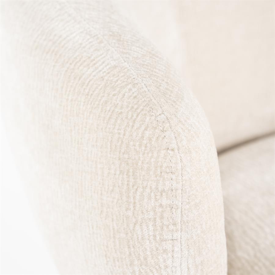 Fauteuil David | Beige Polyester | Met Armleuning