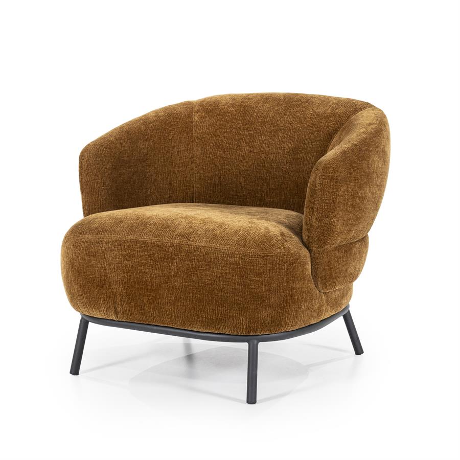Fauteuil David | Geel Polyester | Met Armleuning