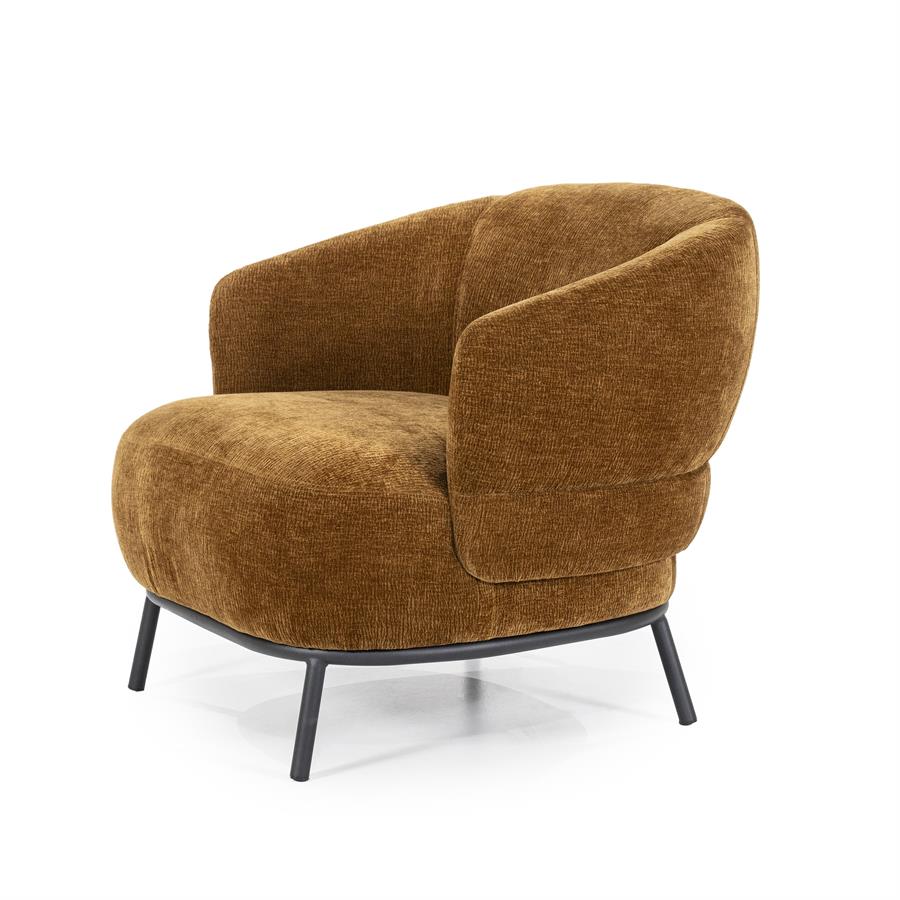 Fauteuil David | Geel Polyester | Met Armleuning