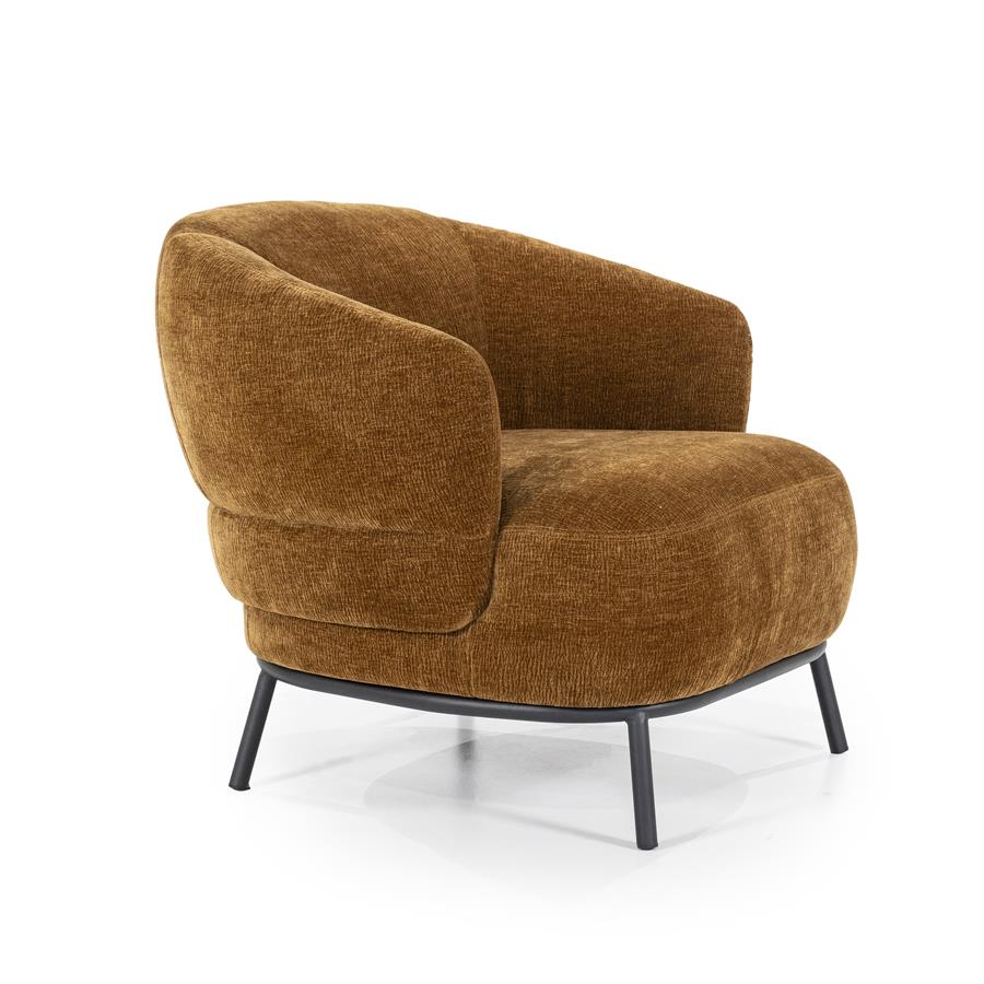 Fauteuil David | Geel Polyester | Met Armleuning