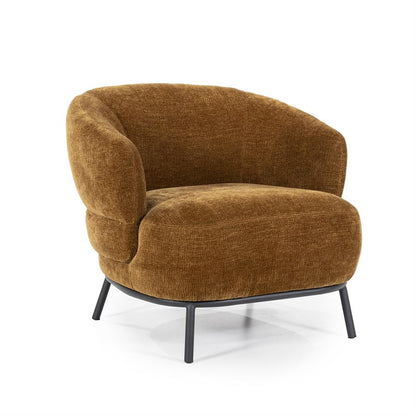 Fauteuil David | Geel Polyester | Met Armleuning