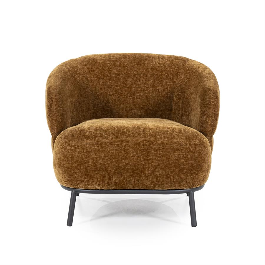 Fauteuil David | Geel Polyester | Met Armleuning