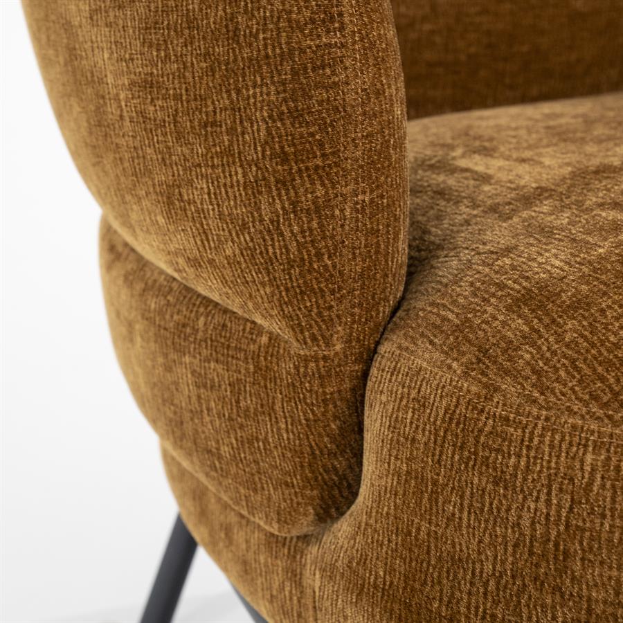 Fauteuil David | Geel Polyester | Met Armleuning