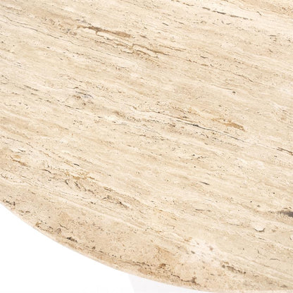 Eettafel Sara | Bruin Travertin | Rond