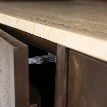 Kast Lio | Bruin Travertin | 4 Vakken