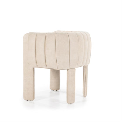 Eetkamerstoel Liselore | Beige Polyester | Met Armleuning