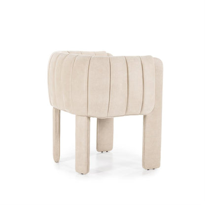 Eetkamerstoel Liselore | Beige Polyester | Met Armleuning