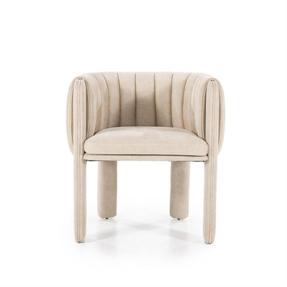 Eetkamerstoel Liselore | Beige Polyester | Met Armleuning