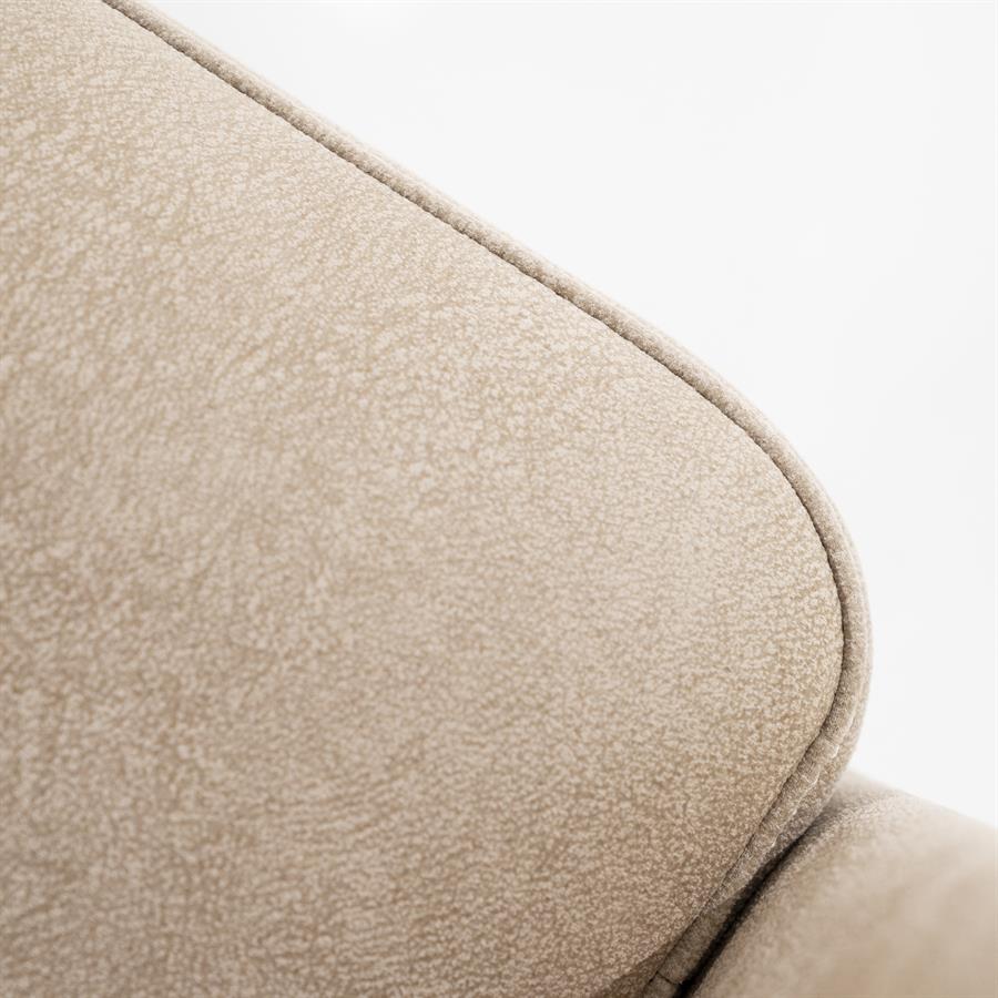 Eetkamerstoel Liselore | Beige Polyester | Met Armleuning