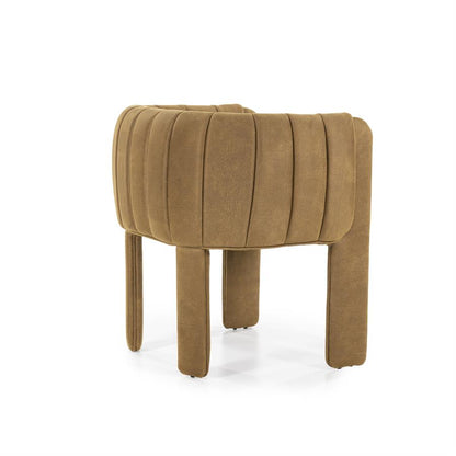 Eetkamerstoel Liselore | Bruin Polyester | Met Armleuning