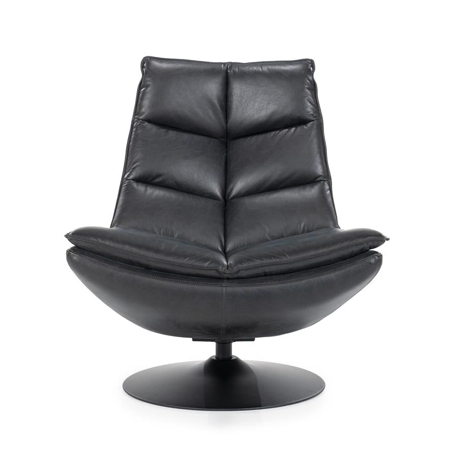 Fauteuil Sven | Zwart Leer