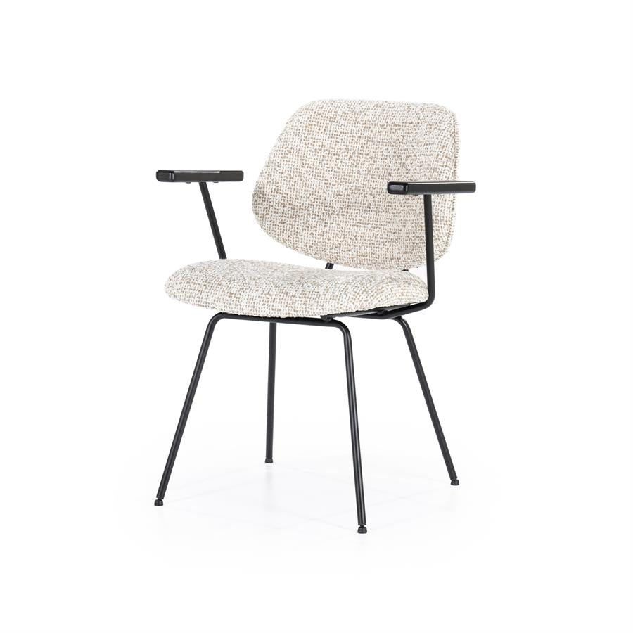 Eetkamerstoel Jon | Beige Stof | Met Armleuning