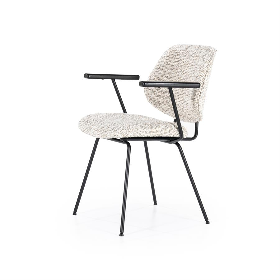 Eetkamerstoel Jon | Beige Stof | Met Armleuning