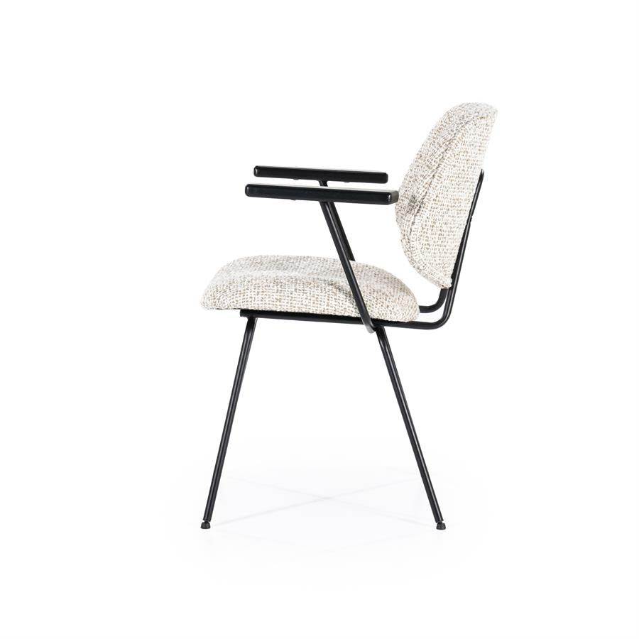 Eetkamerstoel Jon | Beige Stof | Met Armleuning