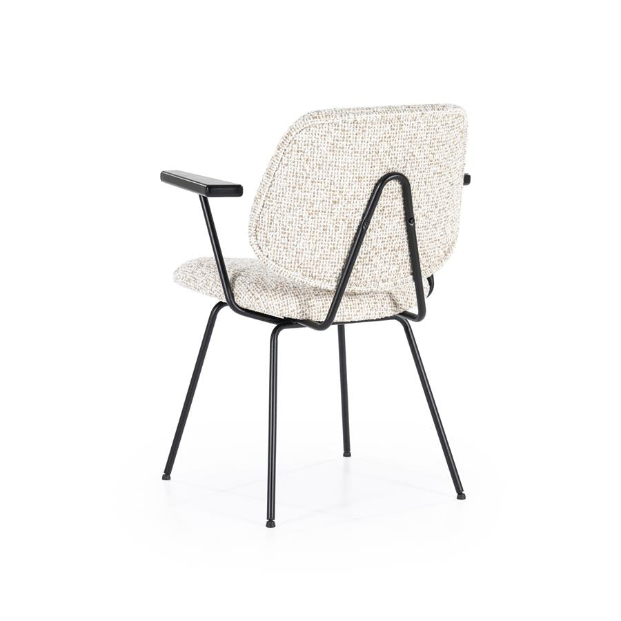 Eetkamerstoel Jon | Beige Stof | Met Armleuning