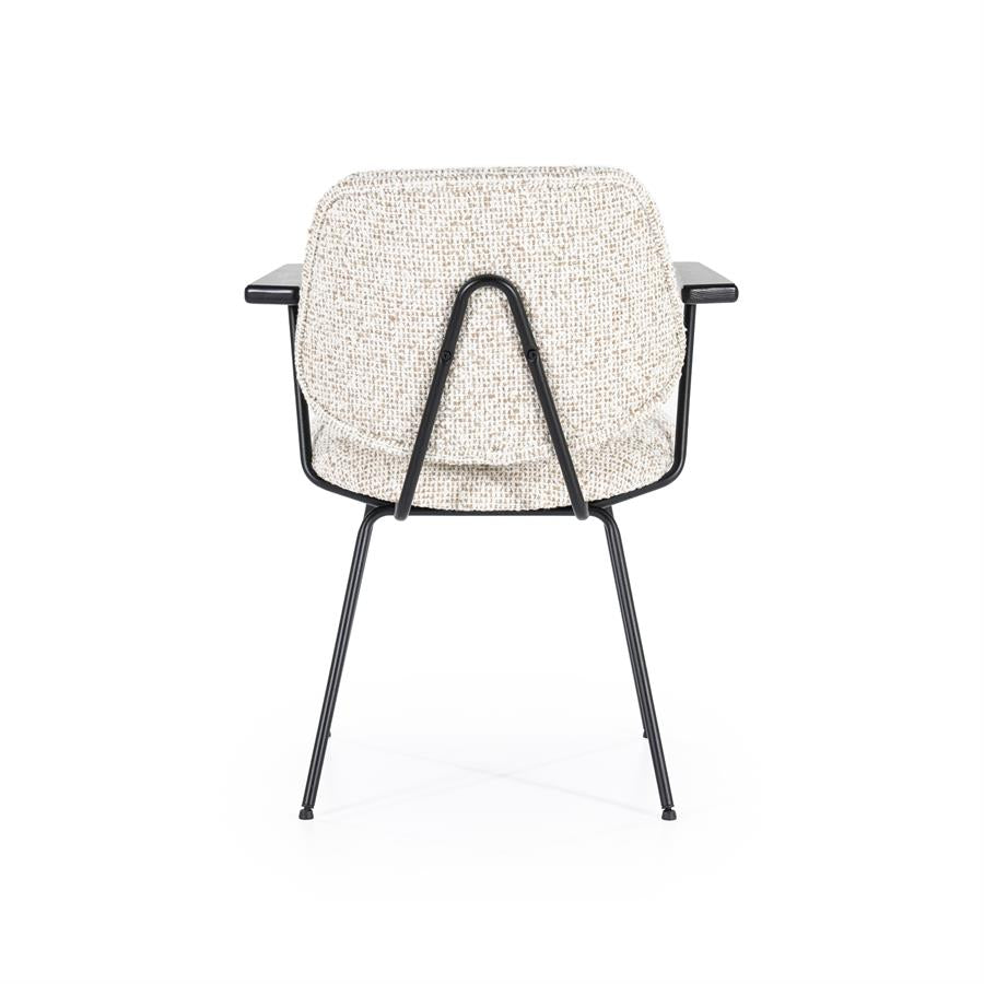 Eetkamerstoel Jon | Beige Stof | Met Armleuning