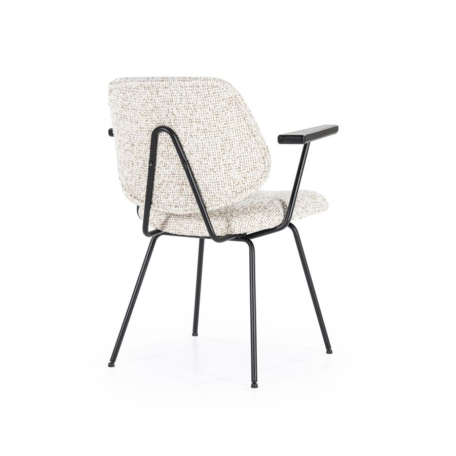 Eetkamerstoel Jon | Beige Stof | Met Armleuning
