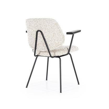 Eetkamerstoel Jon | Beige Stof | Met Armleuning