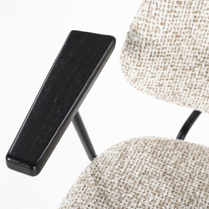 Eetkamerstoel Jon | Beige Stof | Met Armleuning